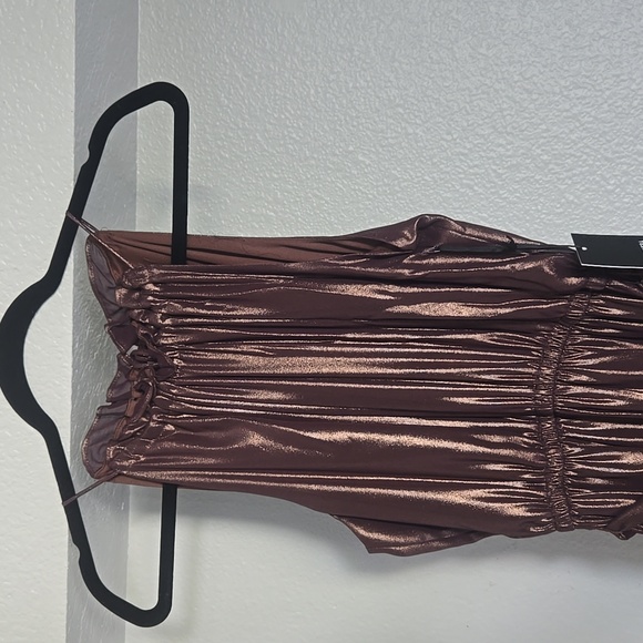 Vera Wang Bronze Tiered Smocked Dress - Picture 4 of 6